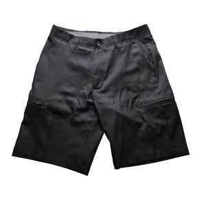 Cool 18 Pro Chino Shorts Mens 32 Black Polyester Microfiber 10" Inseam